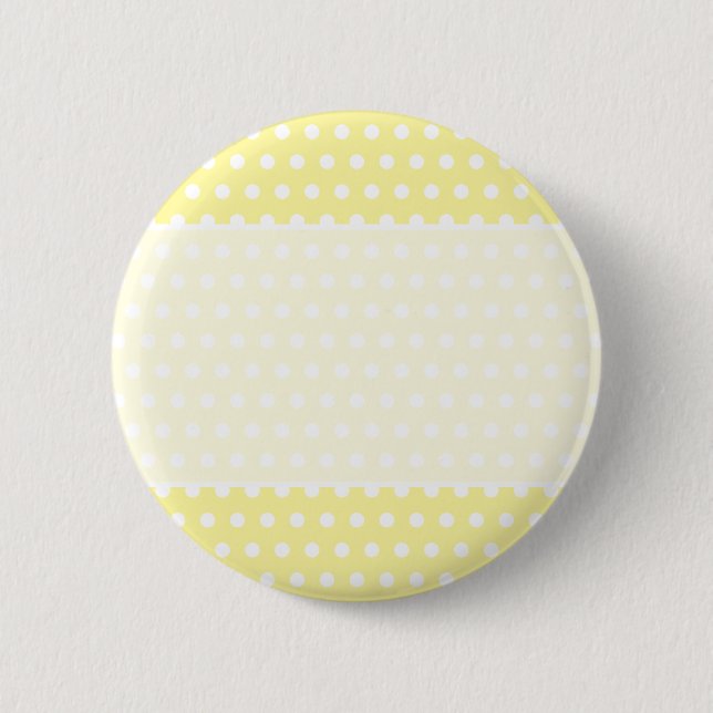 Yellow polka dots pattern. Spotty. Button (Front)