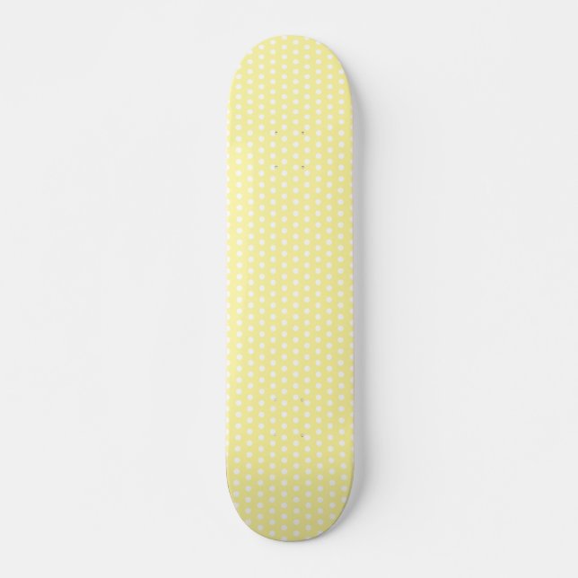 Yellow polka dots pattern. Spotty. Skateboard Deck (Front)