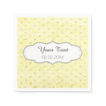 yellow polka dots personalized wedding napkins