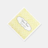 yellow polka dots personalized wedding napkins (Corner)