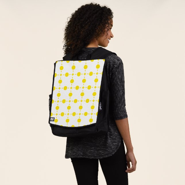 Yellow Polka Dots, Polka Dot Pattern, Dots, Dotted Backpack (Worn)