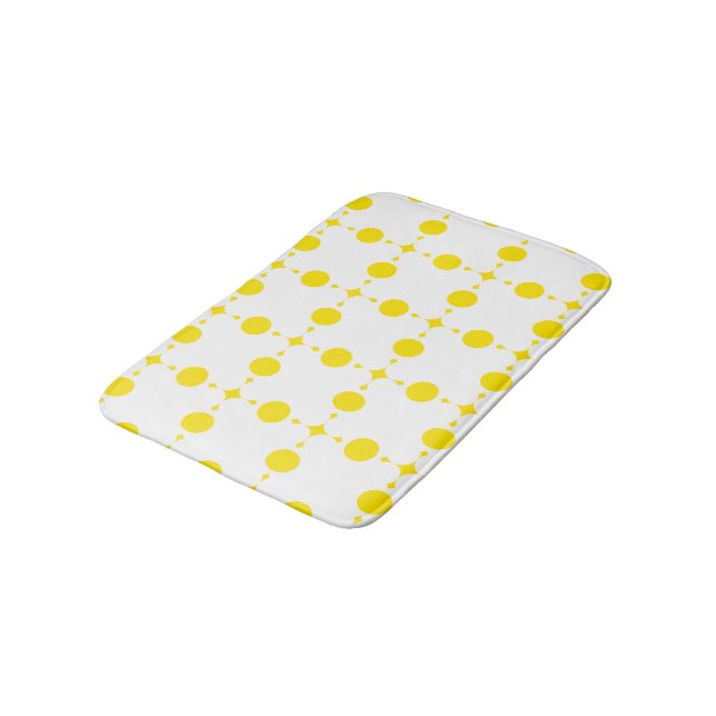 Yellow Polka Dots, Polka Dot Pattern, Dots, Dotted Bath Mat (Angled)