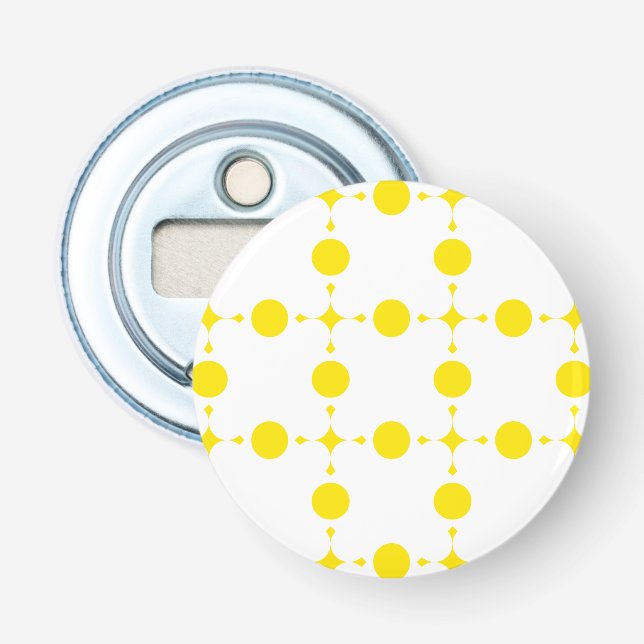 Yellow Polka Dots, Polka Dot Pattern, Dots, Dotted Bottle Opener (Front)