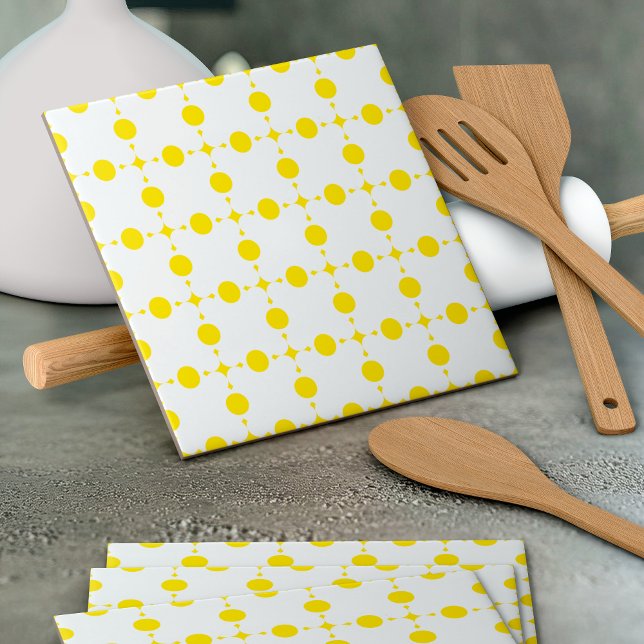 Yellow Polka Dots, Polka Dot Pattern, Dots, Dotted Ceramic Tile (Creator Uploaded)