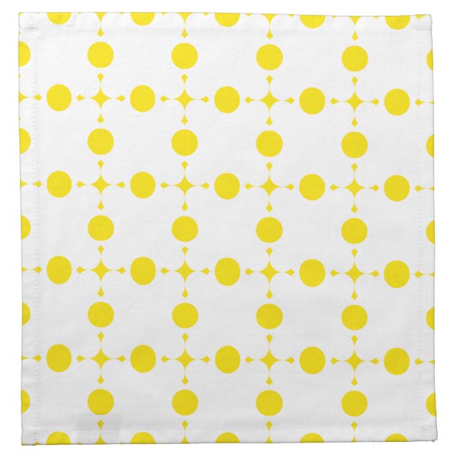 Yellow Polka Dots, Polka Dot Pattern, Dots, Dotted Cloth Napkin (Front)