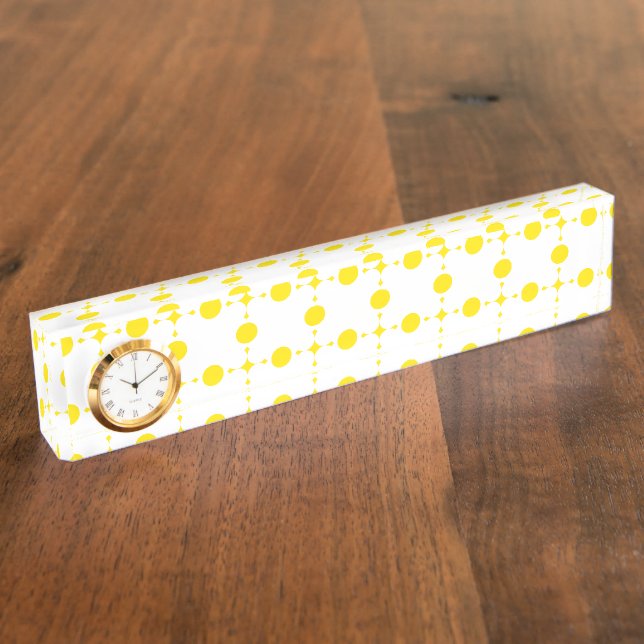 Yellow Polka Dots, Polka Dot Pattern, Dots, Dotted Desk Name Plate (Side)
