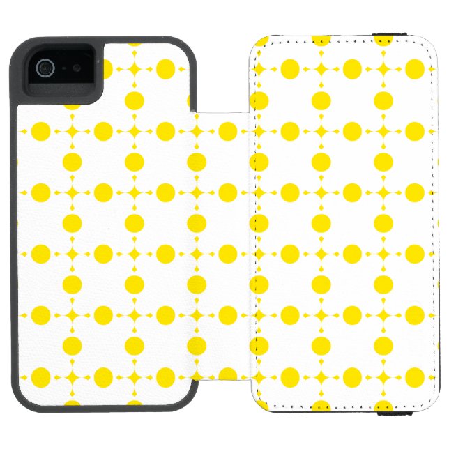 Yellow Polka Dots, Polka Dot Pattern, Dots, Dotted Incipio iPhone Wallet Case (Folio Open)