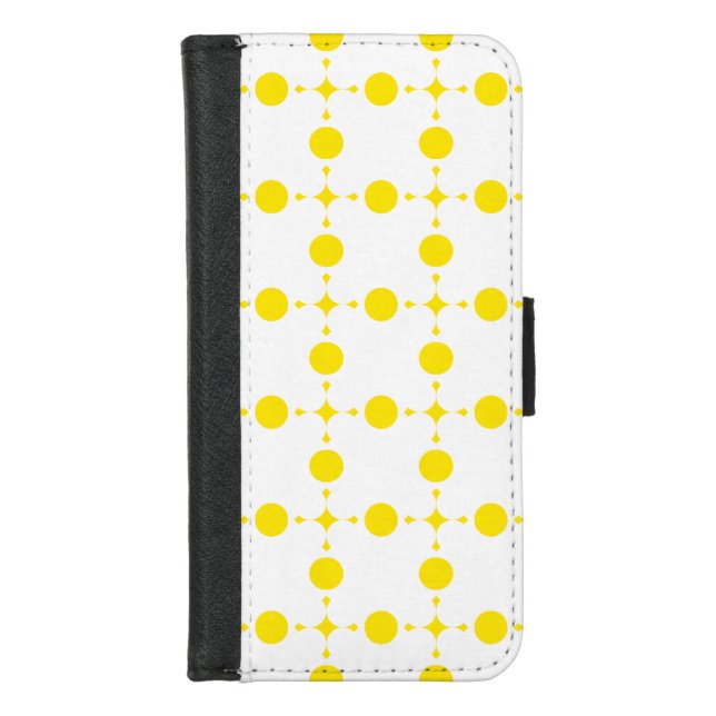 Yellow Polka Dots, Polka Dot Pattern, Dots, Dotted iPhone Wallet Case (Front)