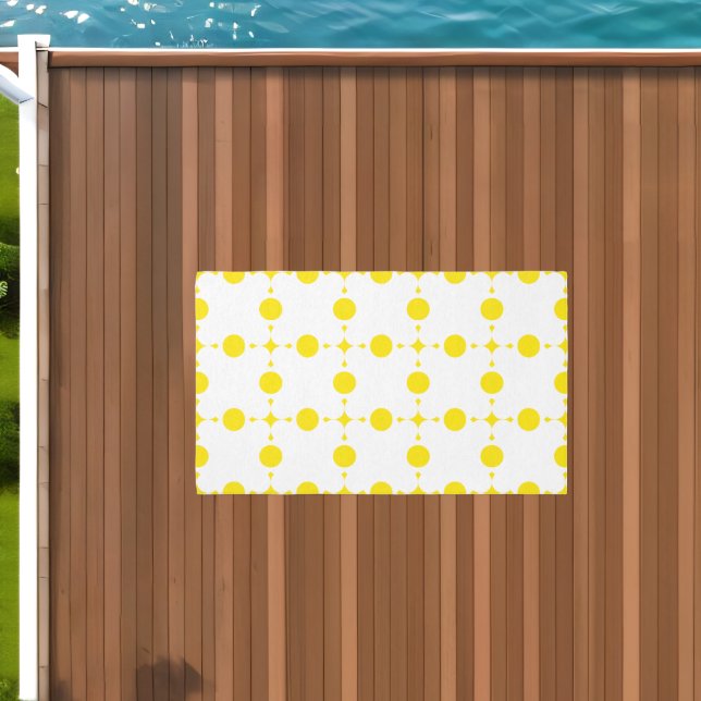 Yellow Polka Dots, Polka Dot Pattern, Dots, Dotted Outdoor Rug (Insitu (Outdoor 1))