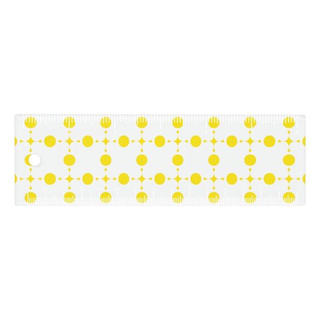 Yellow Polka Dots, Polka Dot Pattern, Dots, Dotted Ruler (Front)