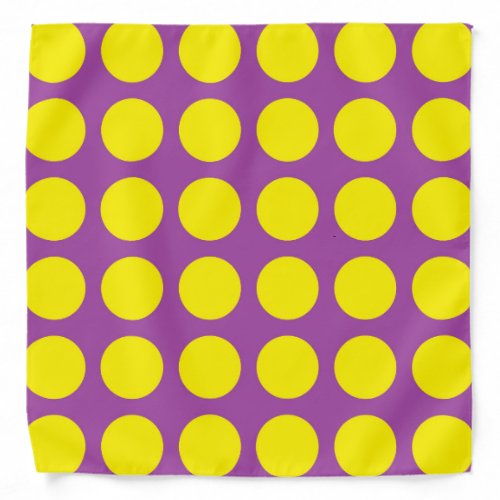 Yellow Polka Dots Purple Bandana