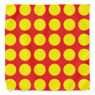 Yellow Polka Dots Red Bandana