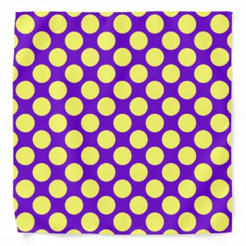 Yellow Polka Dots With Purple Background Bandana by ShirleyTaylor at Zazzle