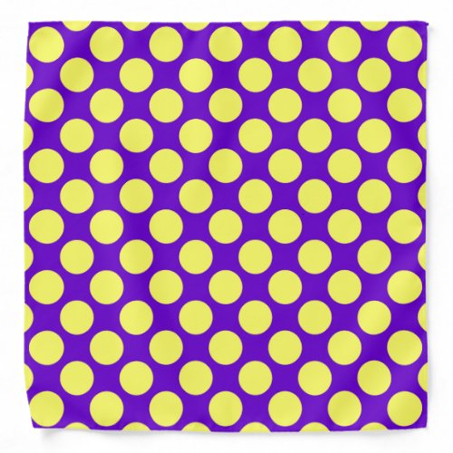 Yellow Polka Dots With Purple Background Bandana