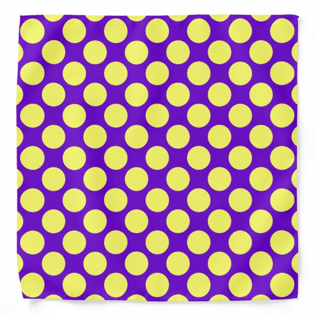 Yellow Polka Dots With Purple Background Bandana (Front)