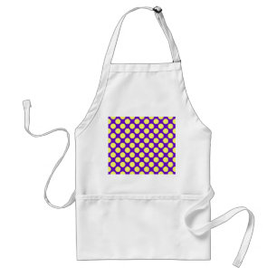 Yellow Polka Dots With Purple Background STaylor Adult Apron