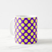Yellow Polka Dots With Purple Background STaylor Coffee Mug (Front Left)
