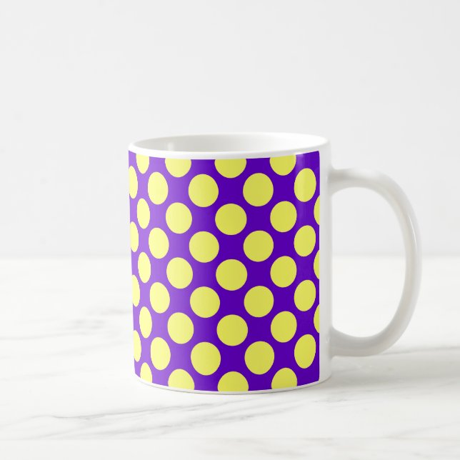 Yellow Polka Dots With Purple Background STaylor Coffee Mug (Right)