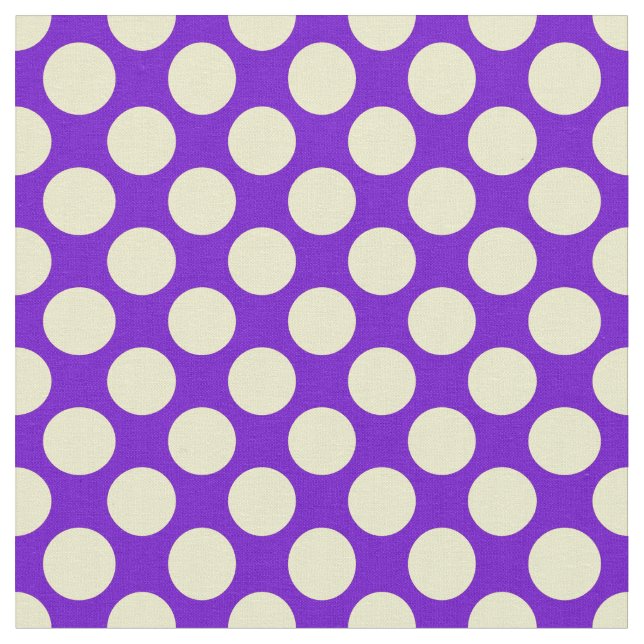 Yellow Polka Dots with Purple Background STaylor Fabric (Close Up)