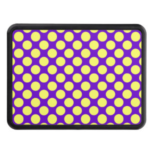 Yellow Polka Dots With Purple Background STaylor Hitch Cover