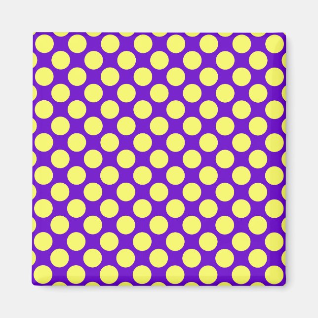 Yellow Polka Dots with Purple Background STaylor Magnet (Front)