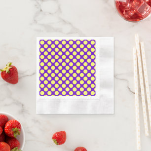Yellow Polka Dots with Purple Background STaylor Napkins