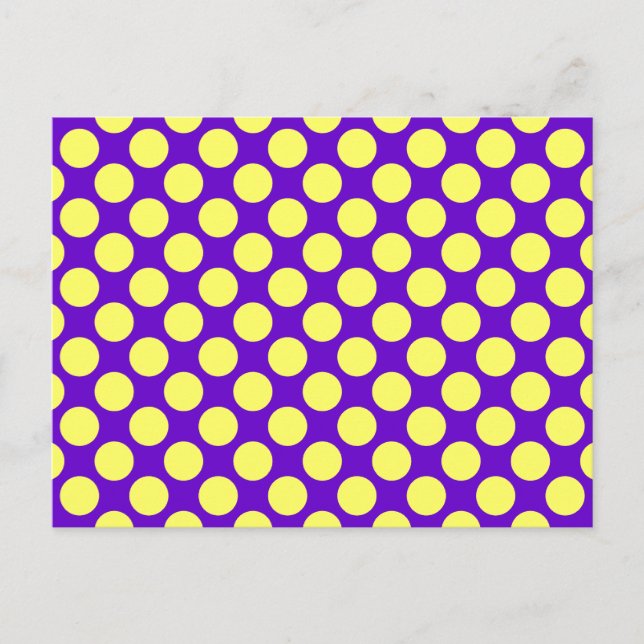 Yellow Polka Dots With Purple Background STaylor Postcard (Front)