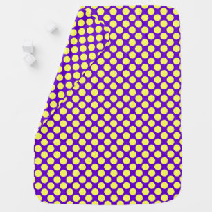 Yellow Polka Dots with Purple Background STaylor Stroller Blanket