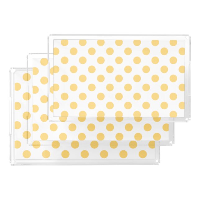 Yellow polkadots acrylic tray (Set)