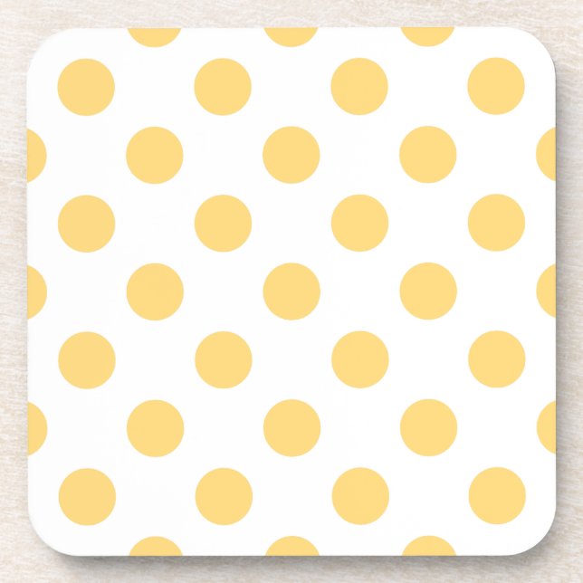 Yellow polkadots beverage coaster (Front)