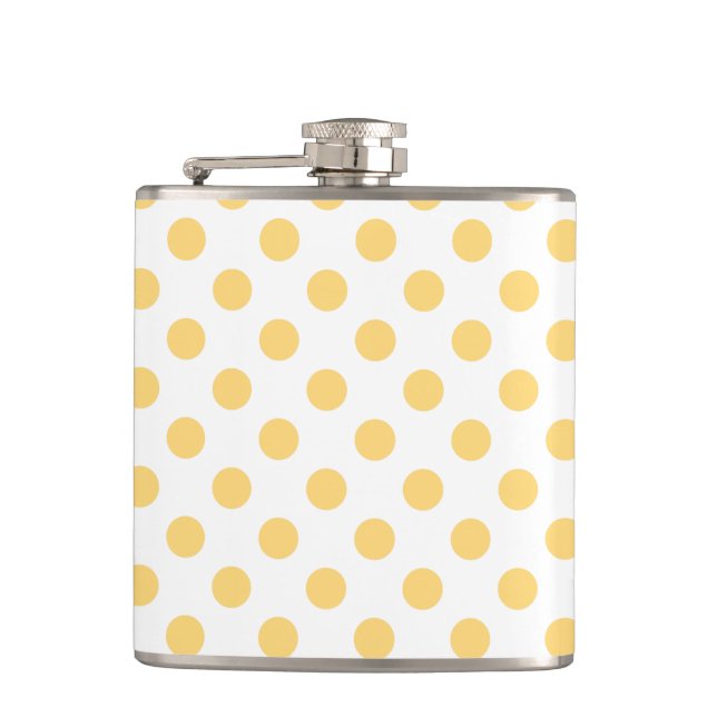 Yellow polkadots hip flask (Front)