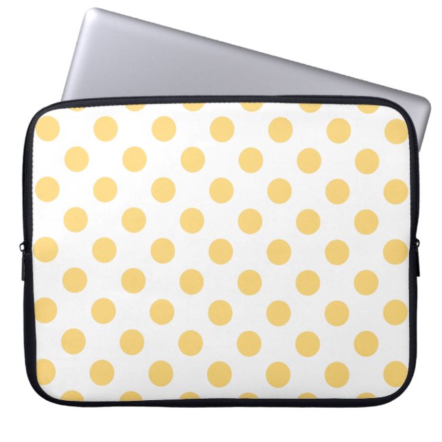 Yellow polkadots laptop sleeve (Front)