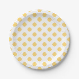 Yellow polkadots paper plates