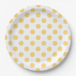 Yellow polkadots paper plates