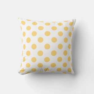 Yellow polkadots throw pillow