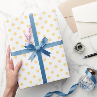 Yellow Polkadots Wrapping Paper