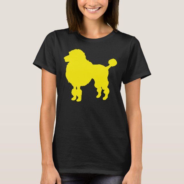 Yellow Poodle Dog Silhouette T-Shirt (Front)