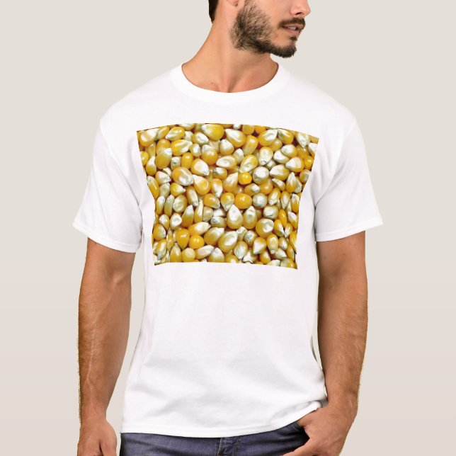 Yellow popcorn kernels pattern T-Shirt (Front)