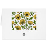 Yellow poppies and ladybugs cards (Back Horizontal)