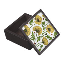 Yellow poppies and ladybugs gift box