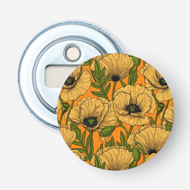 Yellow poppies bottle opener (Front)