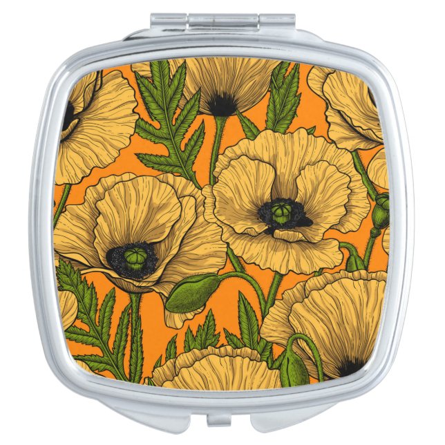Yellow poppies compact mirror (Front)