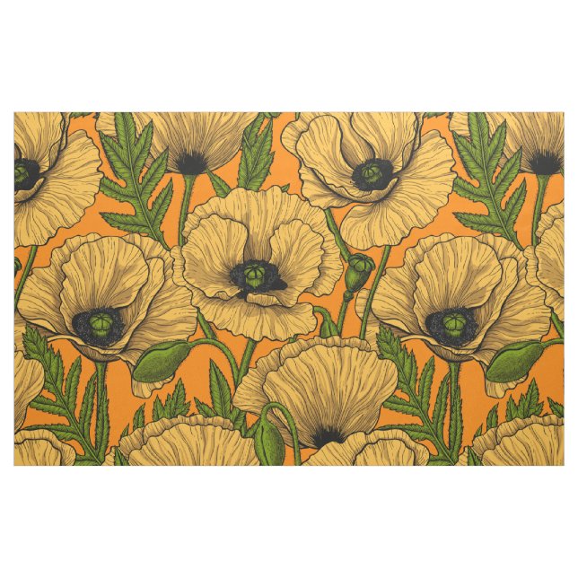 Yellow poppies fabric (Fat Quarter)