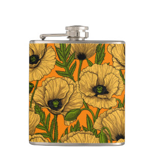 Yellow poppies flask