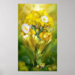 Yellow Poppies In Poppy Vase Art Poster/Print Poster