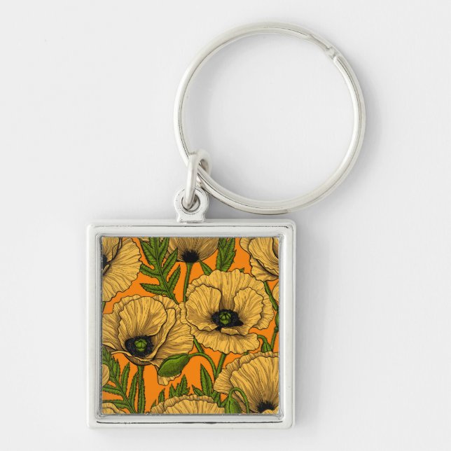 Yellow poppies keychain (Front)