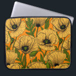 Yellow poppies laptop sleeve<br><div class="desc">Vector pattern made of hand-drawn poppies.</div>