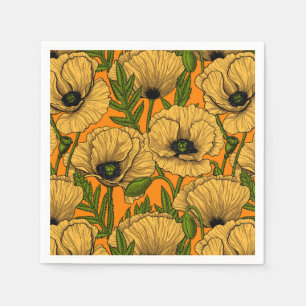 Yellow poppies napkins