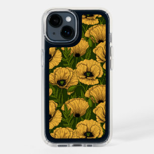 Yellow poppies on dark green speck iPhone 14 case
