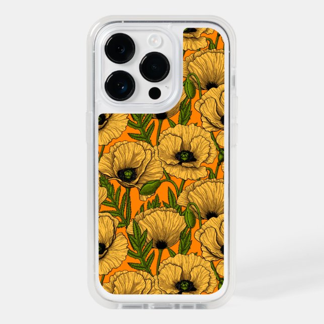 Yellow poppies otterbox iPhone case (Back)